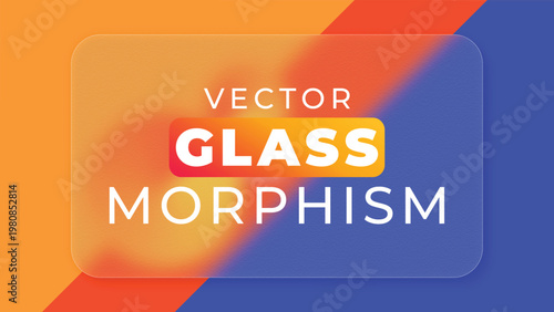 Glassmorphism effect with abstract background, user interface