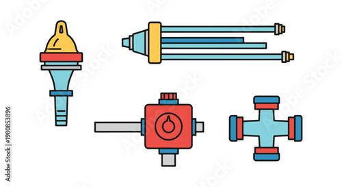 Drip Irrigation Kit Line art modern minimal abstract vector
