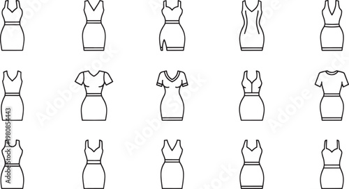 Black and white silhouette of stylized human figures arranged in three rows of five simple monochrome