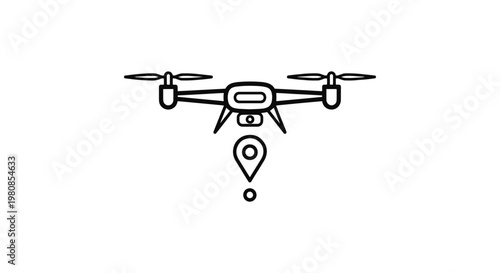 Drone Drop Line art vector abstract simple shapes illustration
