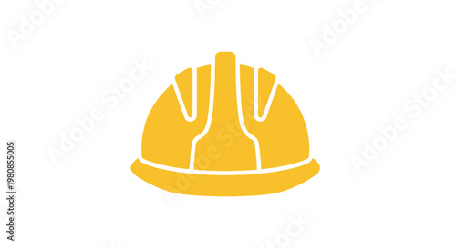 A minimalist illustration of a yellow safety helmet, ideal for construction-related visuals