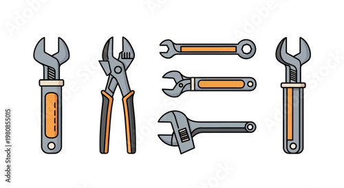 Tools, essential for fixing and construction, are arranged to demonstrate their functionality