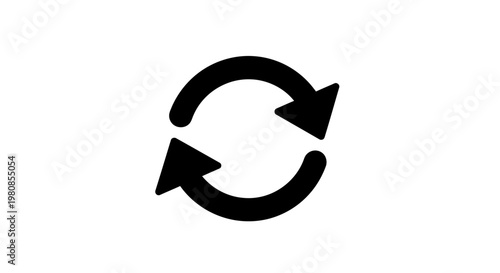 An illustration of two curved arrows forming a circular shape, representing the concept of recycling and renewal