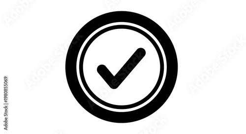 A simple checkmark icon inside a circular frame, representing a symbol of completion and correctness. This image could convey that the process has been done.