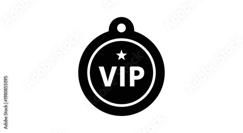 A black and white VIP badge with a star