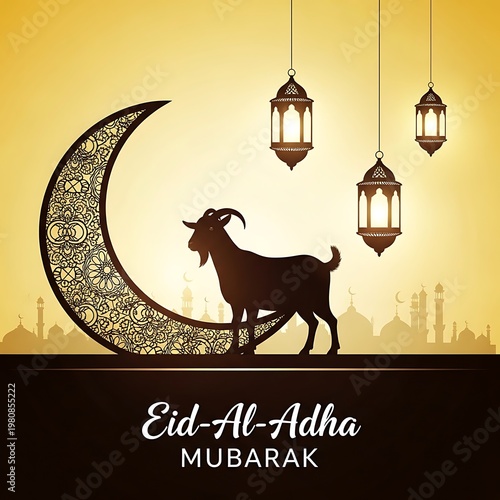 Abstract eid al adha mubarak islamic festival