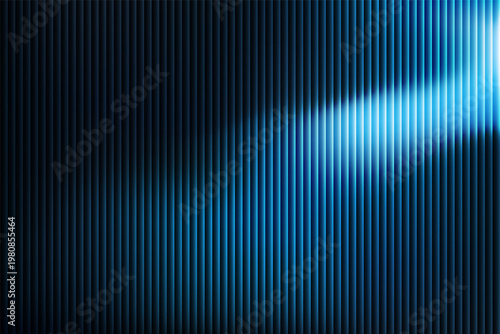 Canvastavla Abstract deep blue gradient light waves with vertical striped lines pattern, glo