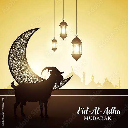 Abstract eid al adha mubarak islamic festival