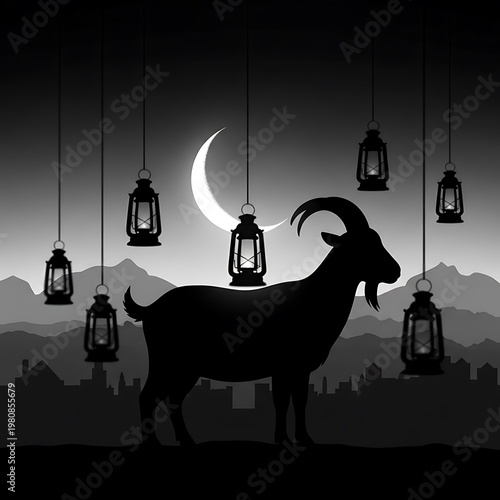 Abstract eid al adha mubarak islamic festival