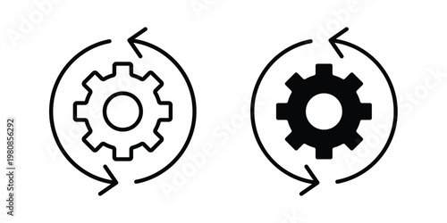 Operations icon set vector symbol in black filled and stroke style