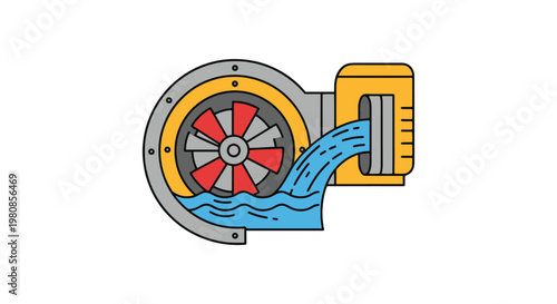Hydroelectric Dam Line art minimal abstract graphic vector