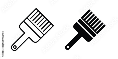 Paint brush icon set vector symbol in black filled and stroke style