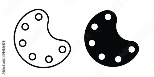 Palette icon set vector symbol in black filled and stroke style