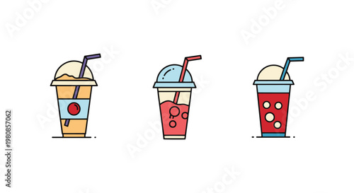 Ice Break Line art vector set creative abstract