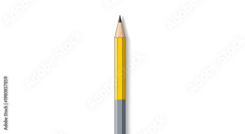 A brightly colored pencil poised for creative endeavors and sketching on a clean white backdrop