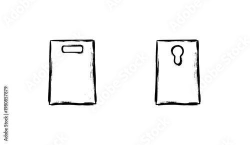 Plastic and Paper Shopping Bags with Die-Cut Handles in Realistic 3D Style with Soft Shadows and Textural Folds