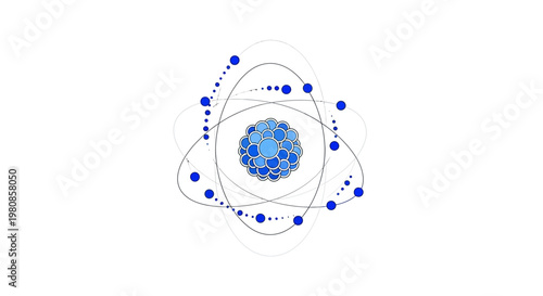 Illustration of an atom's structure, showcasing electrons orbiting the nucleus in a diagram