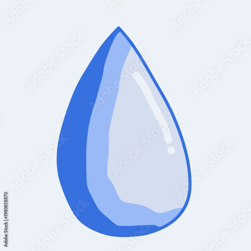 
Blue Water Drop Icon Illustration - Liquid Symbol for Eco and Clean Design.