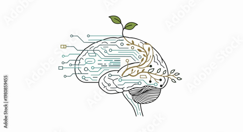 Brain Circuitry with Sprout - Conceptualizing Growth and Innovation in Technology.