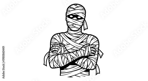 mummy character vector illustration for halloween party and horror theme