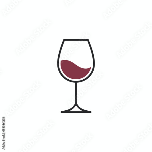 A wine glass with red wine