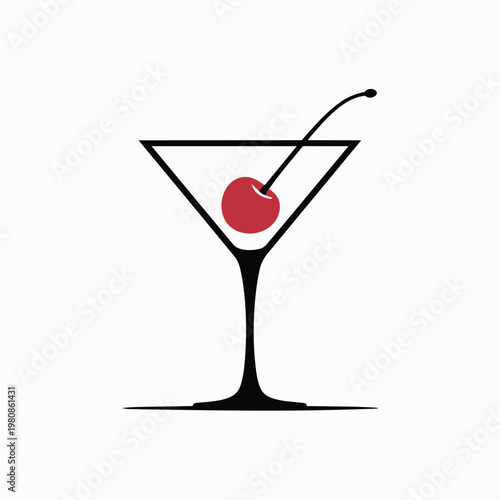 A martini glass with a cherry garnish