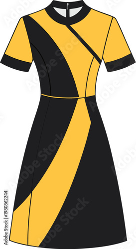 vector illustration of a yellow dress