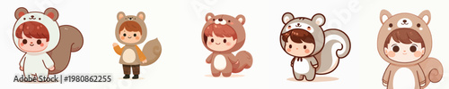 cute little boy in squirrel costume