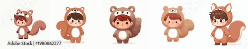cute little boy in squirrel costume