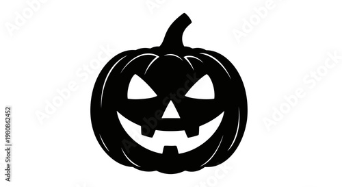 Halloween jack-o-lantern icon with glowing triangular eyes and toothy grin