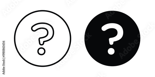 Question icon set vector symbol in black filled and stroke style