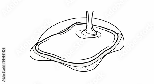 Abstract illustration of a liquid pouring into a flat surface