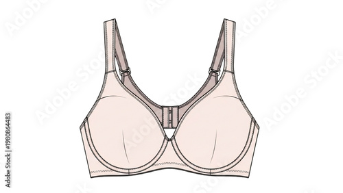 Vector CAD illustration of a woman's lingerie bra