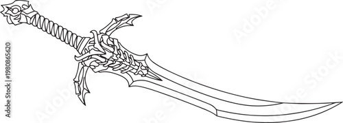 silhouette of clean vectors of  DarkSpine Saber Sword isolated with white background