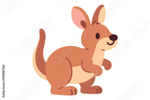 Cute Kangaroo Animal Characters Illustration Creative Design Template 
