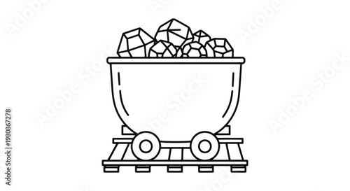 Mining Tunnel Line art vector abstract color design
