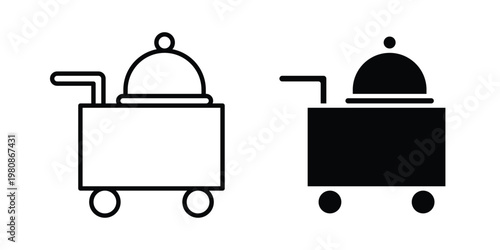 Room service icon set vector symbol in black filled and stroke style