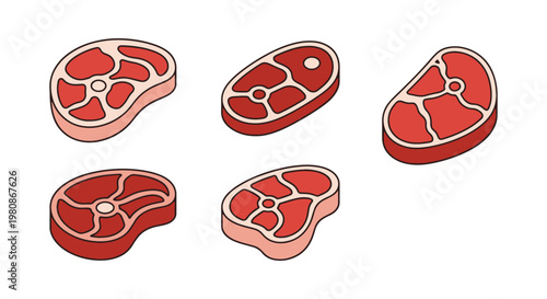Meat Sirloin Line art vector minimal shapes