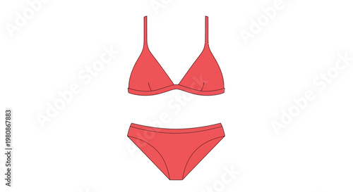 A fashionable red bikini set ready for summer days. This swimsuit is perfect for the beach and poolside relaxation.