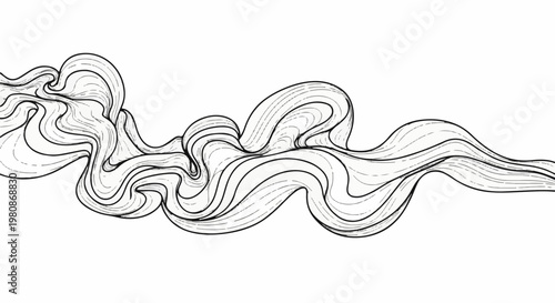 Abstract flowing lines forming a dynamic, gaseous-like shape