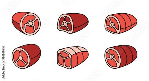 Meat Tenderloin Line art modern minimal illustration vector