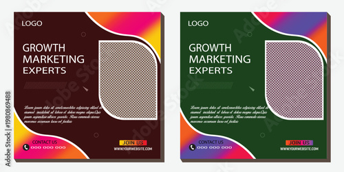 Modern Digital Marketing Social Media Banner Template Bundle with Gradient Business Promotion Design