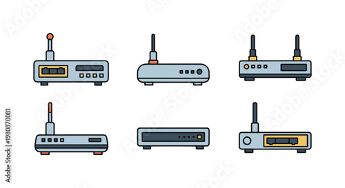 Network Router Line art vector abstract design illustration