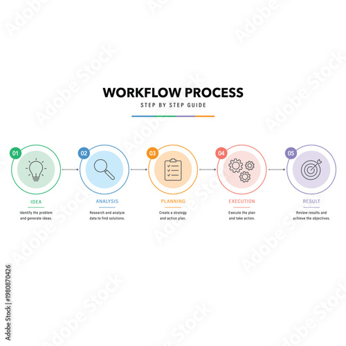 Modern Workflow Process Infographic Design.