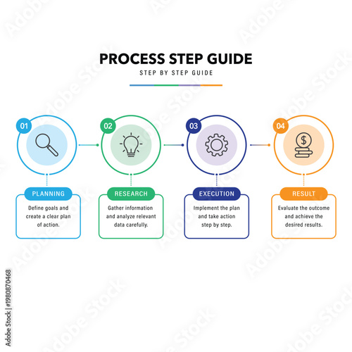 Modern Step Timeline Infographic Template.
