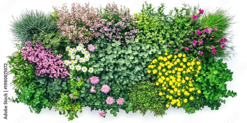 Fototapeta premium Garden flower bed flowers nature plants.