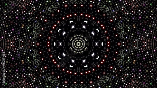 Wallpaper Mural 3D animation beautiful video colorful abstract bright light energy 4K abstract lines colorful light shining round shape in center, black background Torontodigital.ca