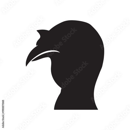 Turkey head silhouette icon vector flat design