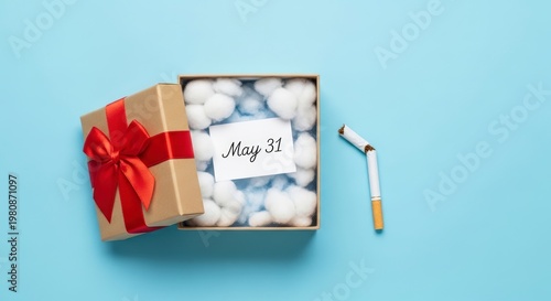 No Smoking Gift Box with Cotton Balls.