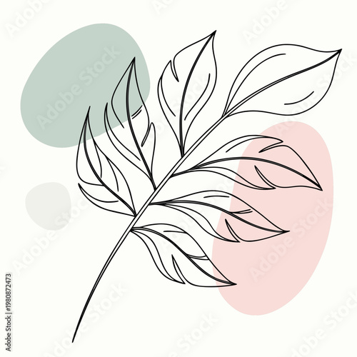 Minimal Botanical Leaf Line Art Design